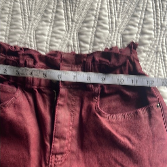 Zara women’s High Rise Burgundy Jeans Size 2 elastic at the waist - Picture 8 of 14